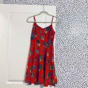 Red floral dress